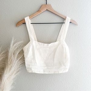 Madewell Linen-Blend Abbie Crop Top